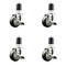 Service Caster 3 Inch 316SS Black Poly Swivel 1-3/4 Inch Expanding Stem Caster Set Brake SCC SCC-SS316EX20S314-PPUB-BLK-TLB-134-4 - alternate 1